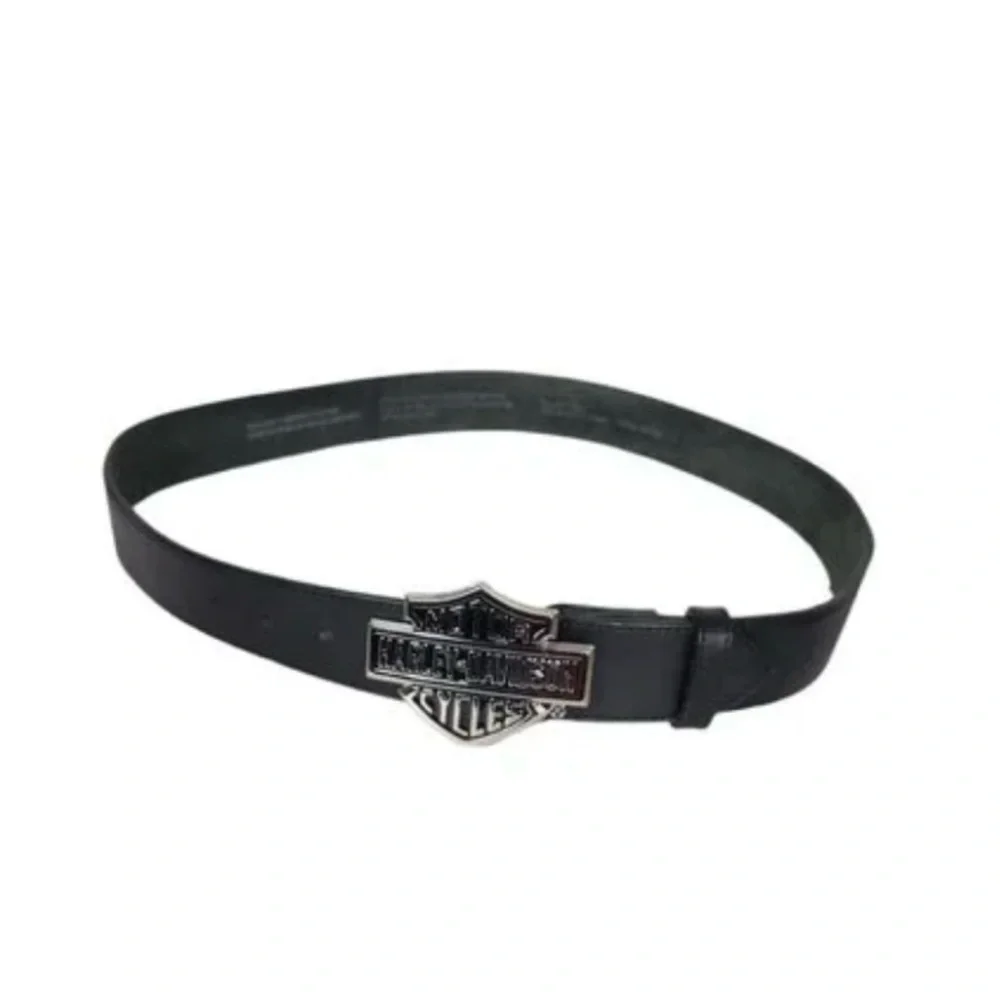 HARLEY-DAVIDSON Women's Bar & Shield Buckle Black Leather Belt
